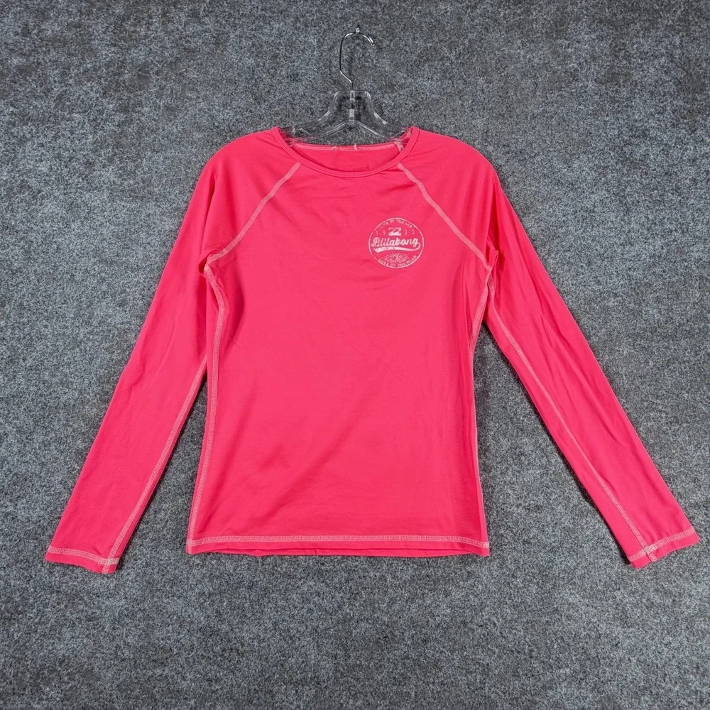Billabong Rash Guard Swim Shirt Womens Coral Reef Bare Lady Long-Sleeve Crewneck